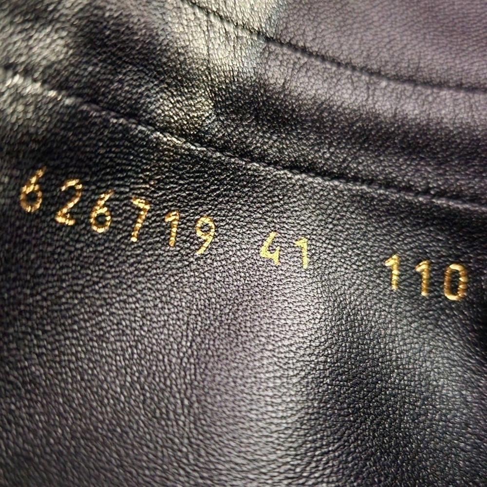 Gucci Black Leather Drawstring Stiletto Mid-Calf Boots 626719 Size 10/10.5 US - Picture 4 of 13
